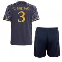 Camiseta Real Madrid Eder Militao #3 Visitante Equipación para niños 2023-24 manga corta (+ pantalones cortos)